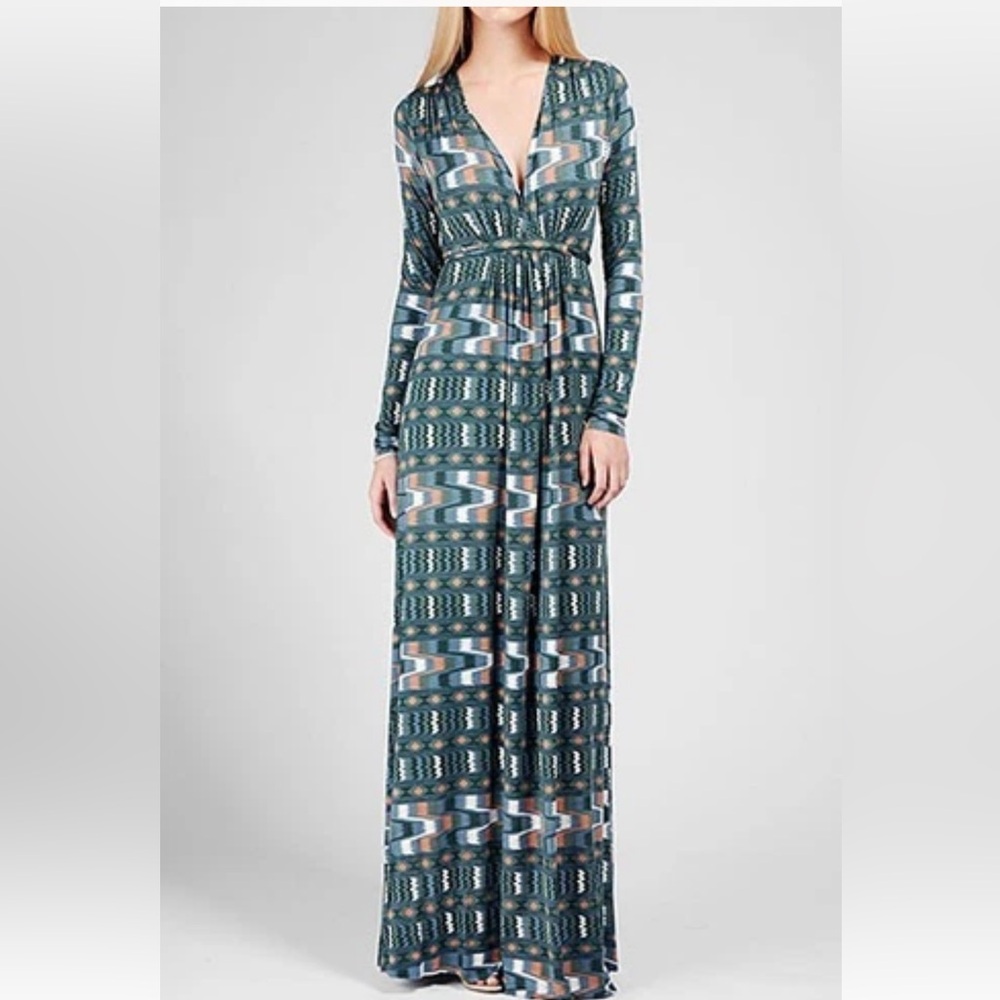 Rachel Pally Long Sleeve Caftan Maxi Dress - Sz XS 'Topiary Native' Gorgeous!